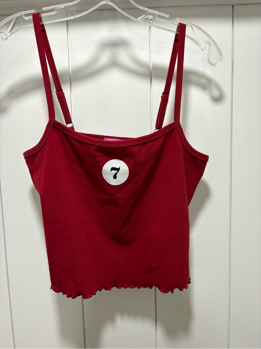 Edikted red Precious 7 Tank Top with adjustable straps size large